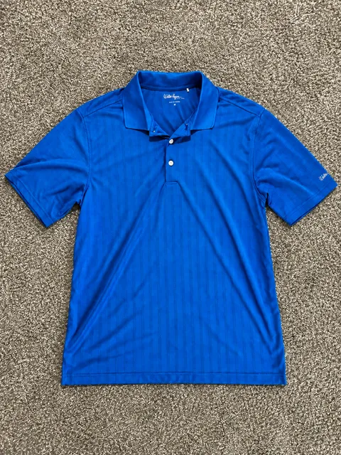 Walter Hagen Golf Polo Shirt Size M Blue Performance Short Sleeve