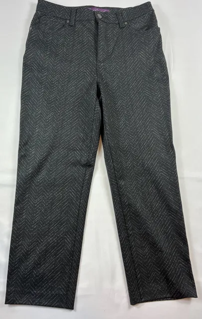 Gloria Vanderbilt Amanda Pants Size 8 Black Chevron Knit Stretch
