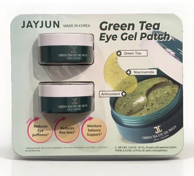 JAYJUN Green Tea Eye Gel Patch 2 pack 60 each pack total 120 patches EXP 2/2028