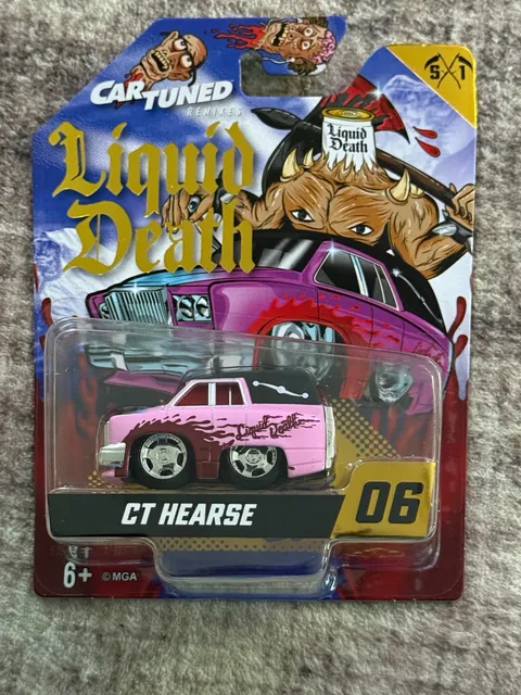 CarTuned Liquid Death CT Hearse 06 Diecast Toy Car Pink