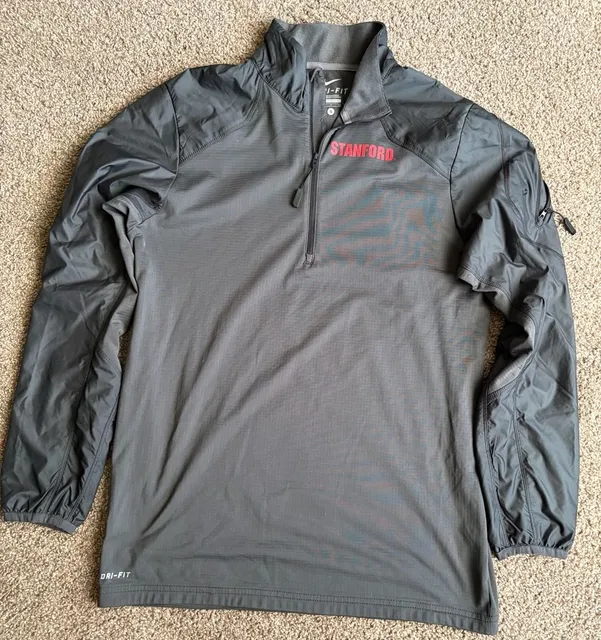 Nike Stanford Cardinal Dri-Fit 1/4 Zip Pullover Size S Gray