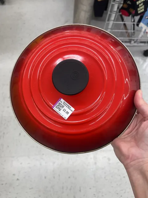Le Creuset Enameled Cast Iron Red Skillet Lid Flame Cherry