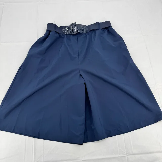 BonWorth Culottes Size 12 Navy Blue Belted Skort Shorts
