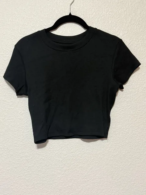 Rip Curl Black Ribbed Crop Top Size XS
