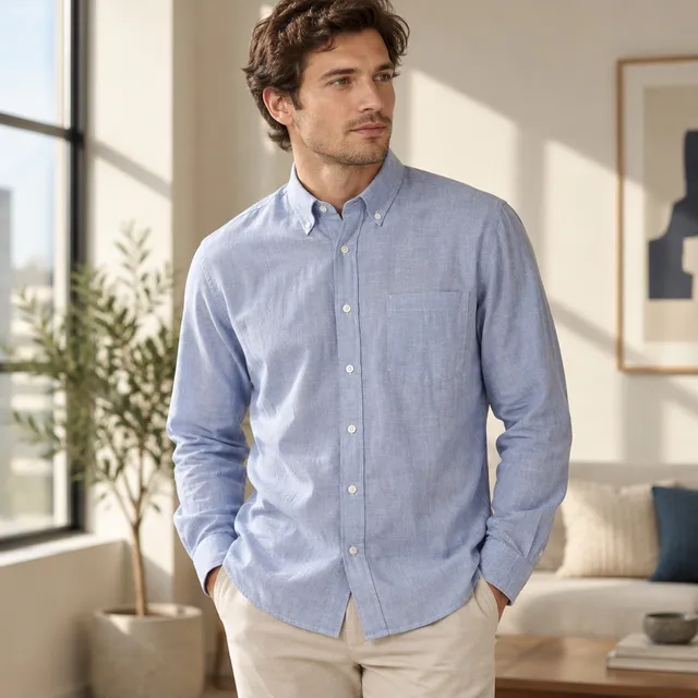 J.Crew Oxford Button-Down Shirt Size XL Light Blue Long Sleeve Pocket