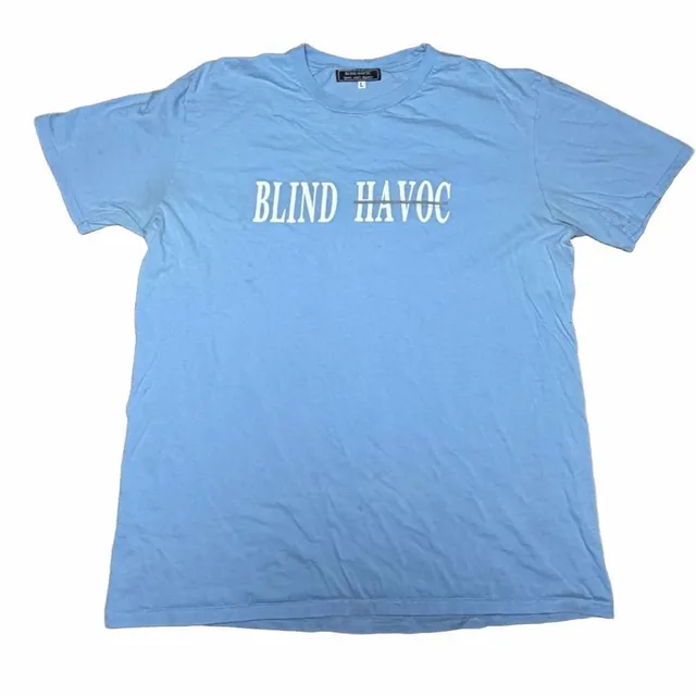 Blind Havoc Graphic T-Shirt Size L Blue