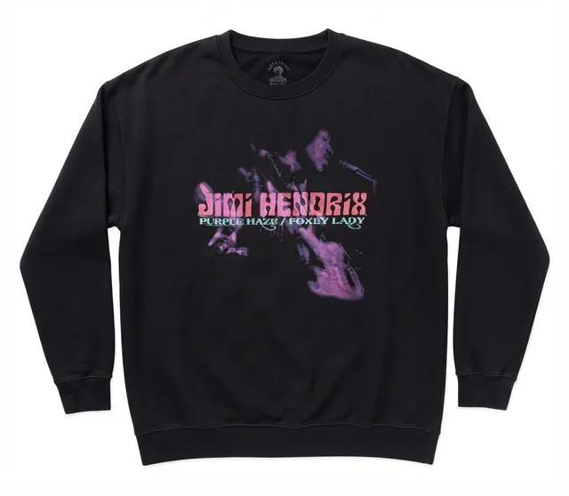Authentic Hendrix Jimi Hendrix Purple Haze Sweatshirt Size S Black
