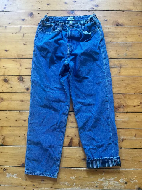 L.L.Bean Original Fit Relaxed Flannel Lined Jeans Size 14 Regular Cotton Lined