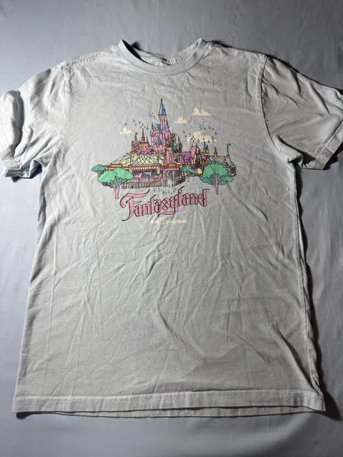 Disney Parks Fantasyland Castle T-Shirt Light Blue Graphic Tee