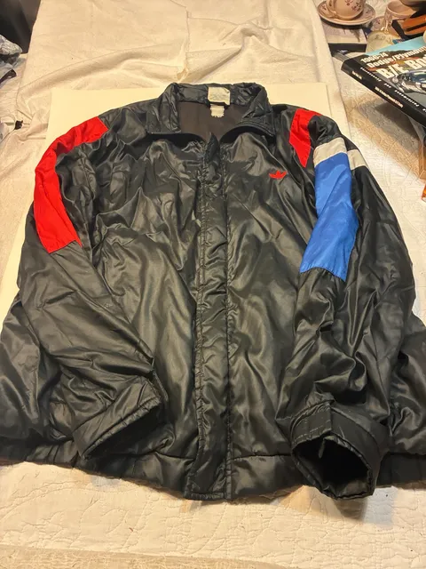 Adidas Vintage Track Jacket Size XL Black Red Blue Colorblock