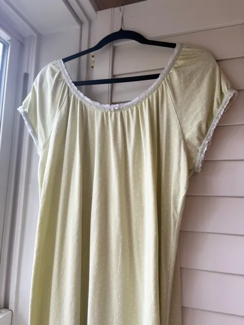 Adorable Delicate Cotton Nightgown Pastel Polka Dot Grandma Cottage