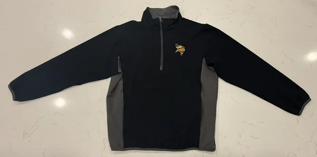 NFL Team Apparel Minnesota Vikings 1/4 Zip Pullover Jacket Black XL
