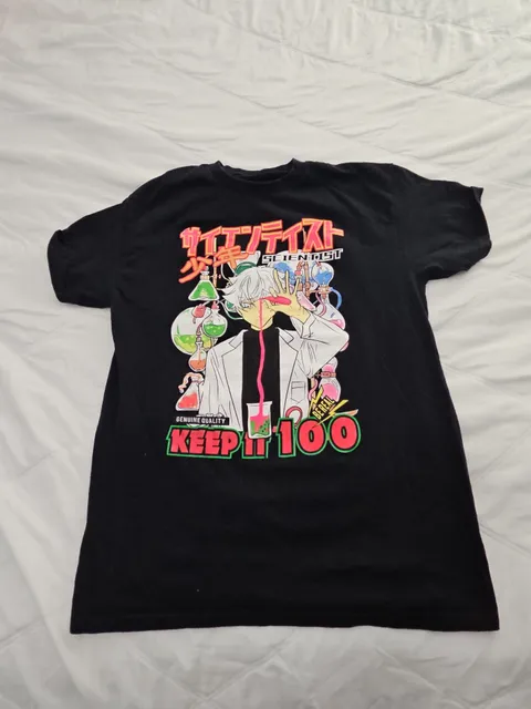 3Forty Inc. Anime Graphic T-Shirt Size M Black Keep It 100