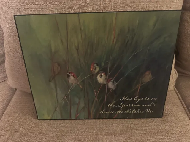 Cracker Barrel His Eye Is On The Sparrow Wall Art 14.25in x 11.25in