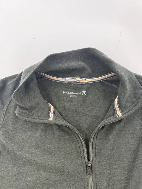 Smartwool 1/4 Zip Pullover Size L Dark Gray Merino Wool Base Layer