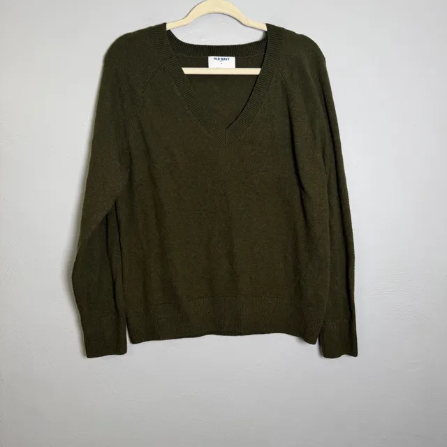 Old Navy SoSoft V-Neck Sweater Size M Olive Green