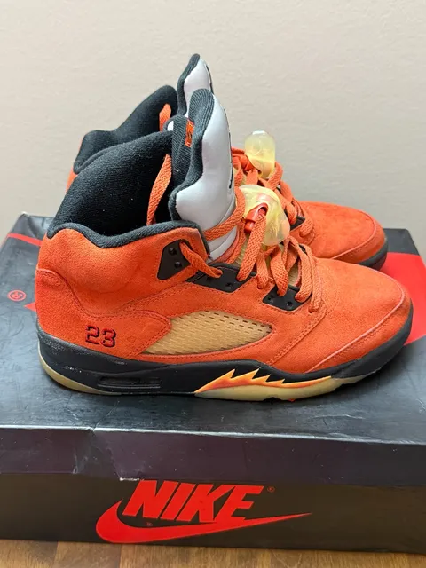6Y Nike Air Jordan 5 Retro Dunk on Mars Martian Sunrise Black 