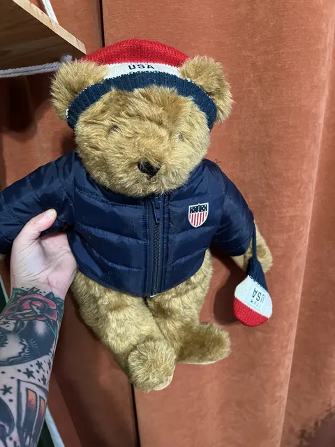 Vermont Teddy Bear Team USA Puffer Jacket Plush