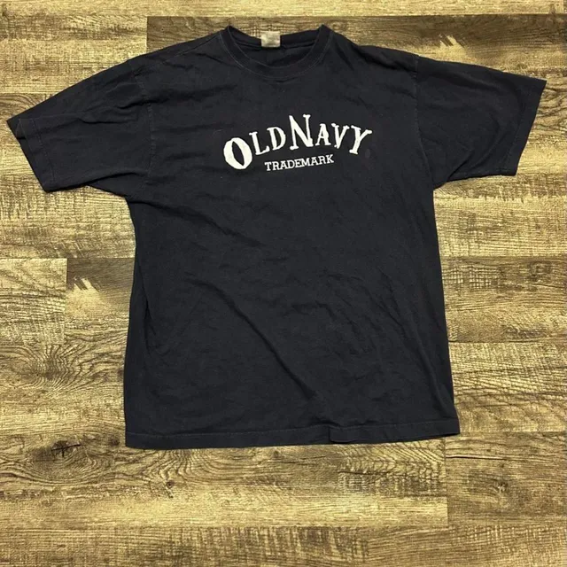 Vintage Old Navy Trademark Logo T-Shirt Navy Blue Size XL