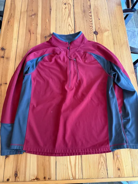 The North Face Fleece 1/2 Zip Pullover Size XL Red Gray