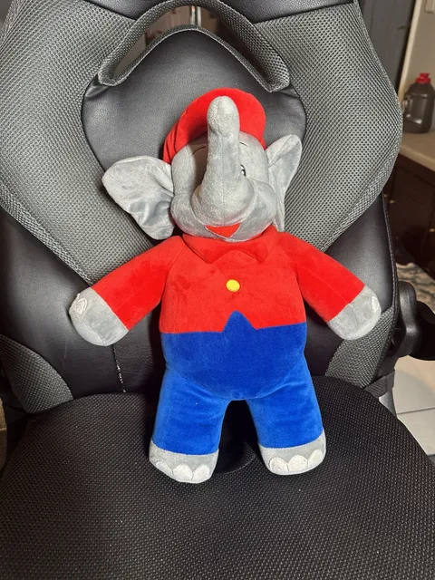 Benjamin Blümchen Elephant Plush Toy Red Hat Blue Overalls 2016 Kiddinx