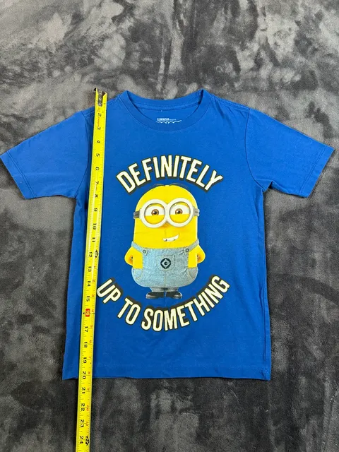 Kids Illumination Minions T-Shirt Size 6/7 Blue Definitely Up To Something#188