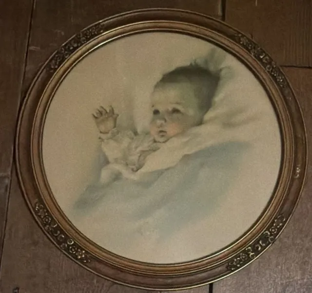 Bessie Pease Gutmann Awakening Print Round Frame