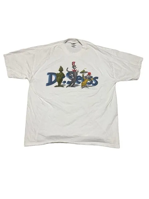 Vintage Seuss Wear Graphic T-Shirt Size XL White 1999
