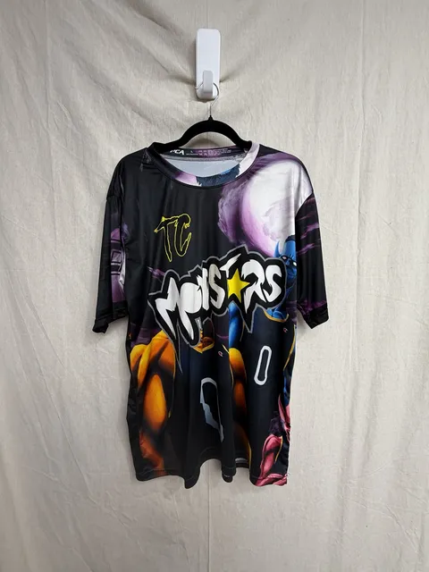 PCA TC Monsters Huling 22 Size L Graphic Jersey T-Shirt Black Polyester