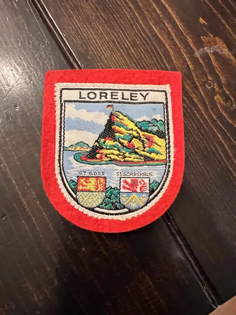 Vintage Loreley St. Goar St. Goarshausen Embroidered Felt Patch