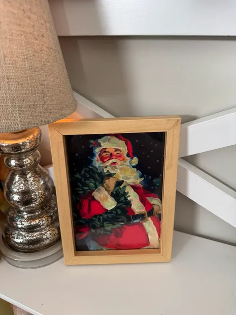 Vintage Santa Claus Christmas Framed Art
