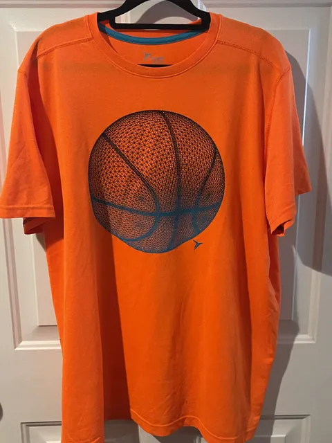 Old Navy Active Basketball Graphic T-Shirt XL Orange Go-Dry