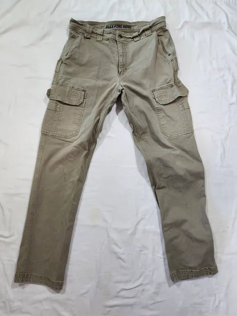 Duluth Trading Co. Flex Fire Hose Cargo Pants 36x36 Tan