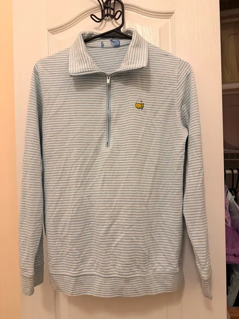 Magnolia Lane Collection Masters 1/4 Zip Pullover Blue Striped