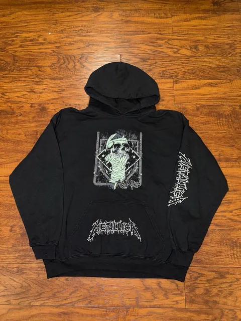 Metallica One Graphic Hoodie Size LG Black