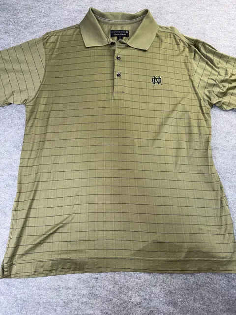 Cutter & Buck Signature Collection Polo Shirt Size M Green Notre Dame