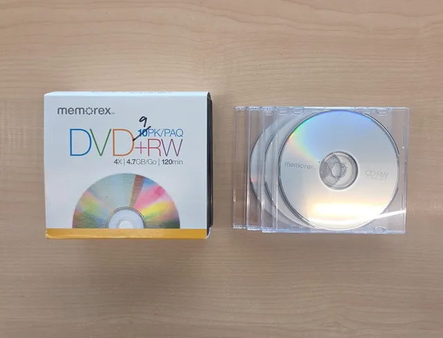 Memorex DVD+RW 9 Pack 4x 4.7GB 120 min & 3 Pack of CD-RW 11x 700 MB 80 Min New!