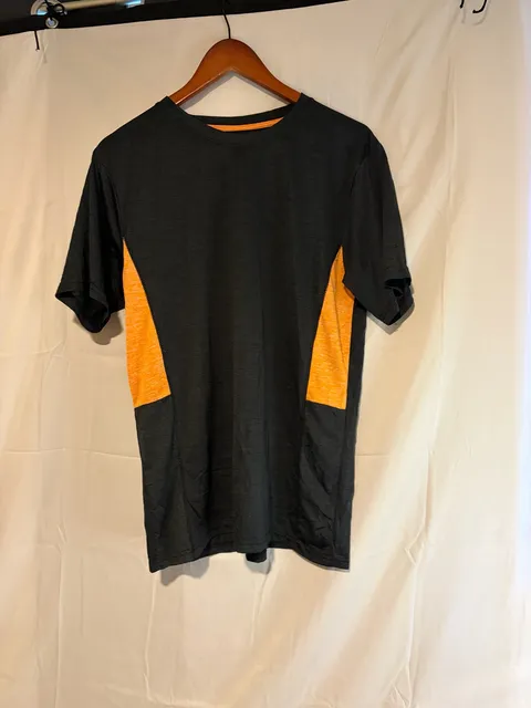 Real Essentials Athletic T-Shirt Size L Black Orange Activewear