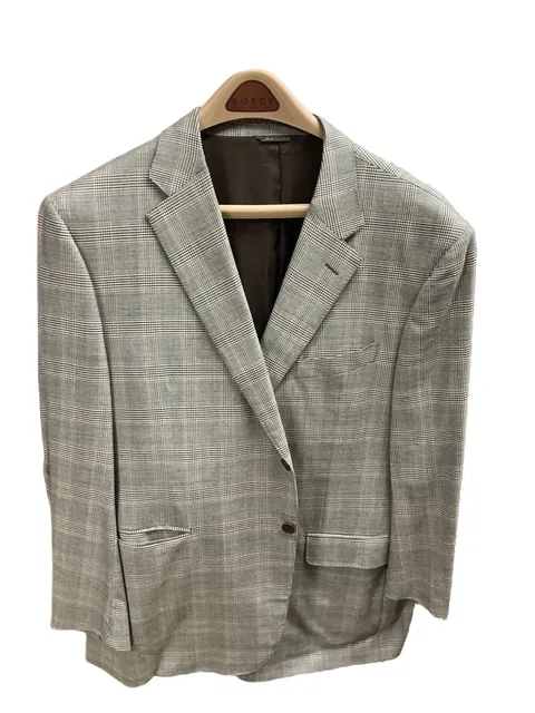 Trussini Blazer Size 62 Glen Plaid Super 120's Wool