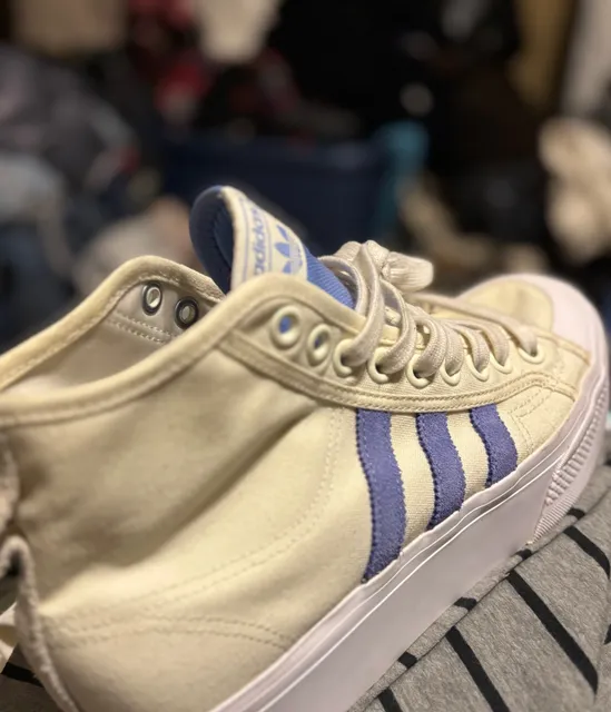 Adidas Nizza Platform Mid Off White Blue Fusion
