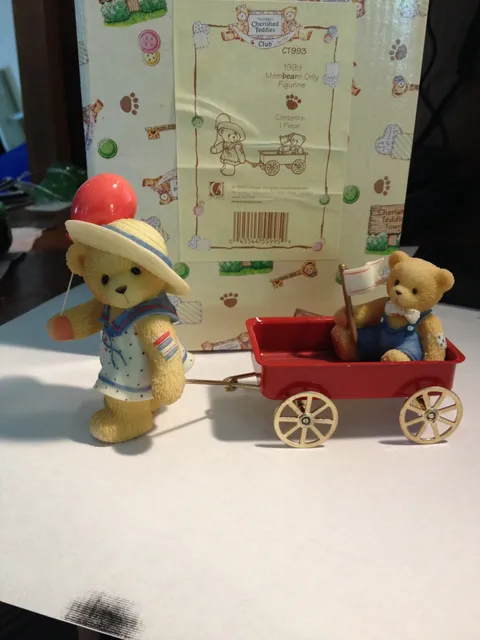 Cherished Teddies Club " LETTY " And Wagon 1999 #CT993 Figurine NEW