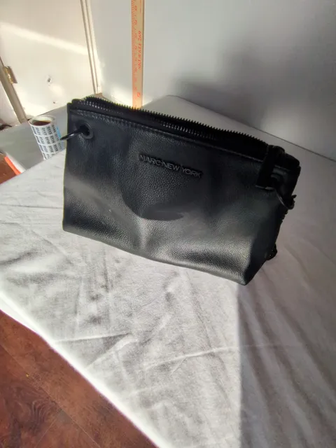 Marc New York Black Faux Leather Crossbody Chain Bag