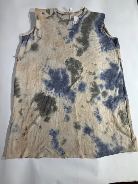 Cato Blue Beige Tie Dye Sleeveless Knit Shift Dress Size XL
