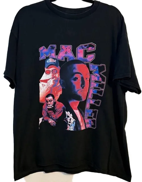 Mac Miller Graphic Rap Tee Shirt Black Hip Hop Vintage Style Size XL