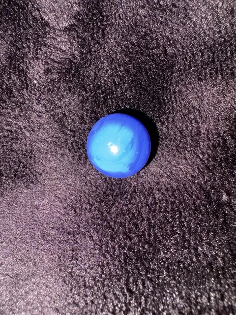 Vintage Blue Swirl Glass Marble Collectible Toy