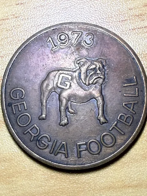 Vintage 1973 Georgia Football Schedule Token Medallion