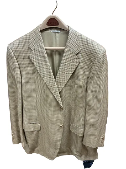 Canali Boyds Philadelphia Suit Jacket Size 60 L Beige Silk Wool