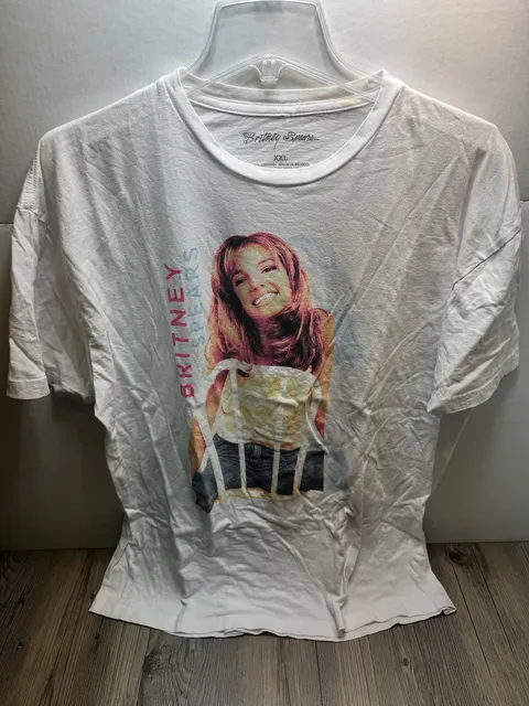 Britney Spears Graphic T-Shirt Size XXL White Retro Pop Music Merch