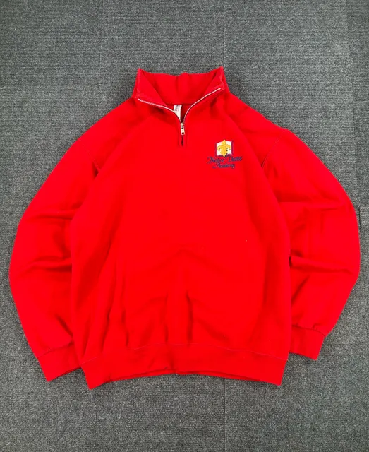 Jerzees Notre Dame Academy Quarter Zip Sweatshirt Red