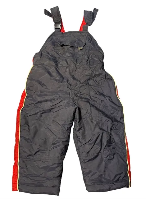 WE Sport Weathertamer Toddler 3T Insulated Snow Bib Overalls Black Red Ski Pants